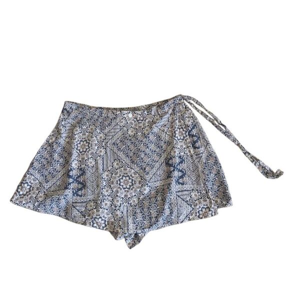 PPLA Clothing Women's Bohemian Tula Woven Skort in Blue Multi Color Size Large - Picture 3 of 8